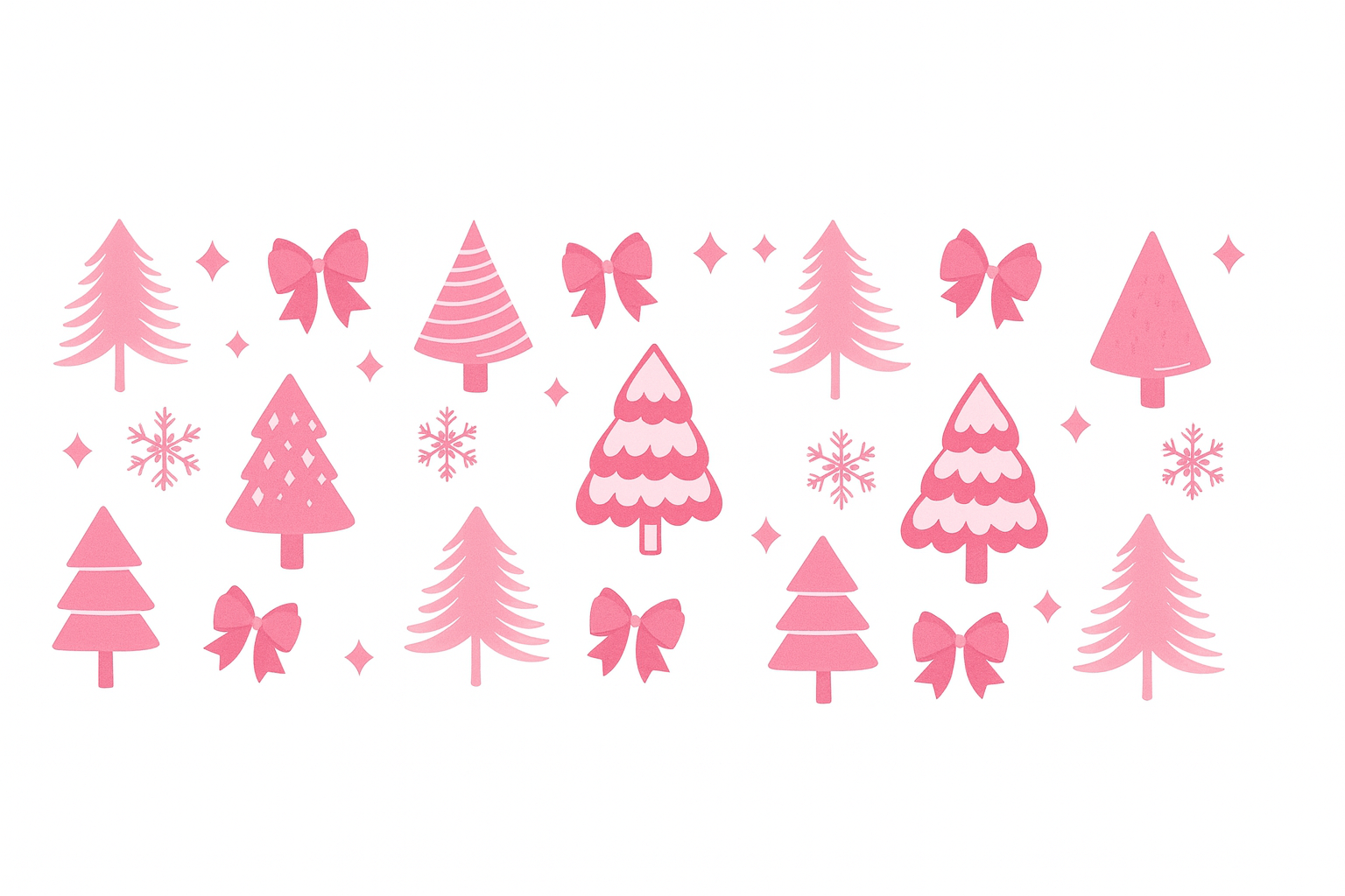 Pink Trees, Bows & Snowflakes #CHR076