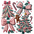 Trees & Bows Glitter Clear Film Screen Print Transfer CF-CM17