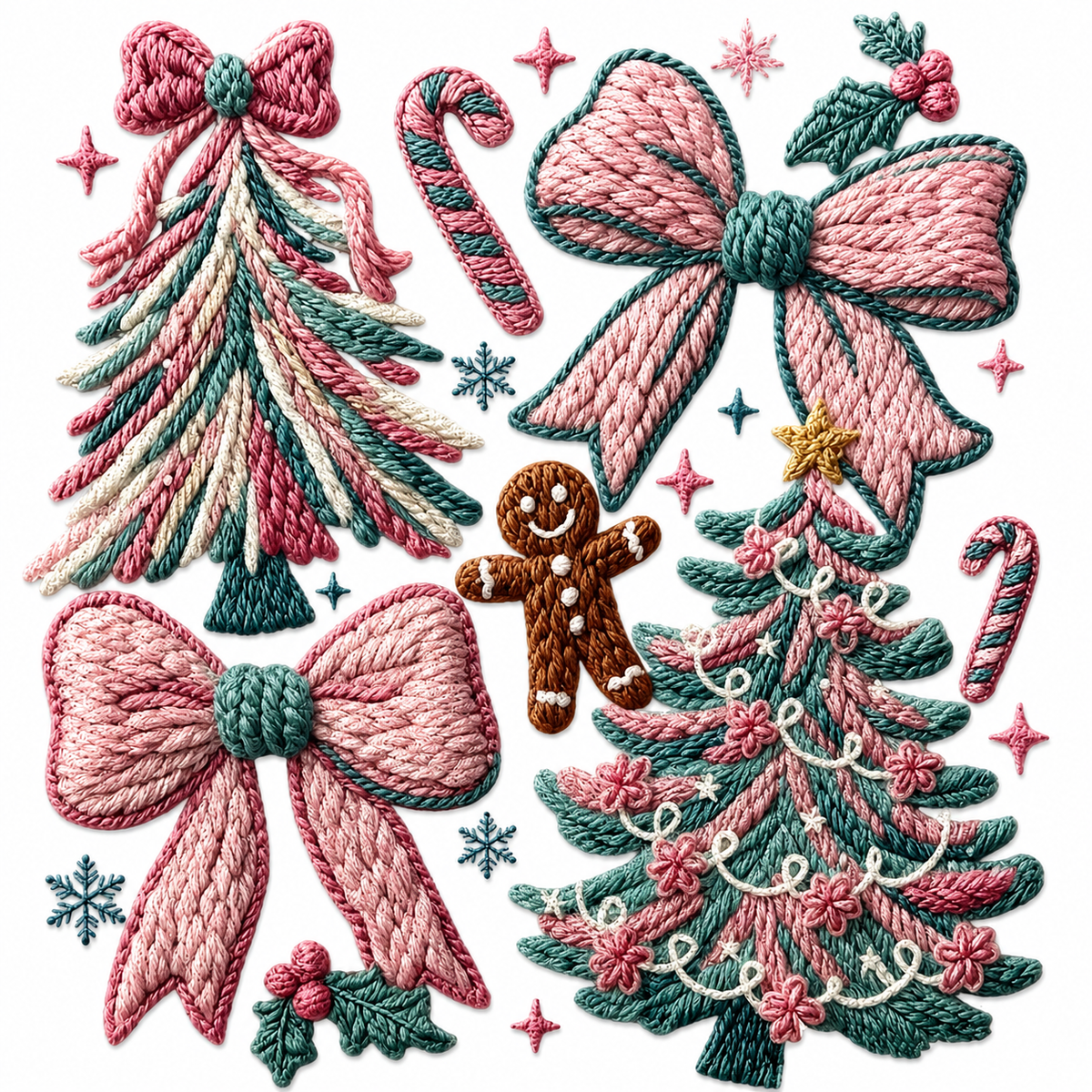 Trees & Bows Glitter Clear Film Screen Print Transfer CF-CM17