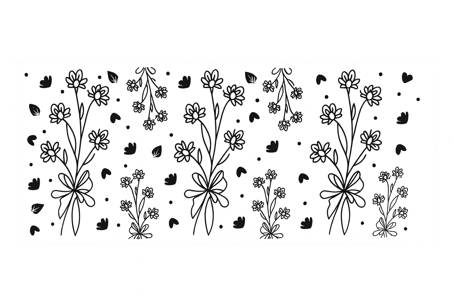 Dainty Black Florals #FLR048