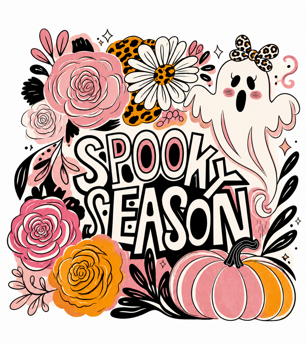 Spooky Season Glitter Clear Film Screen Print Transfer CF-HL08B