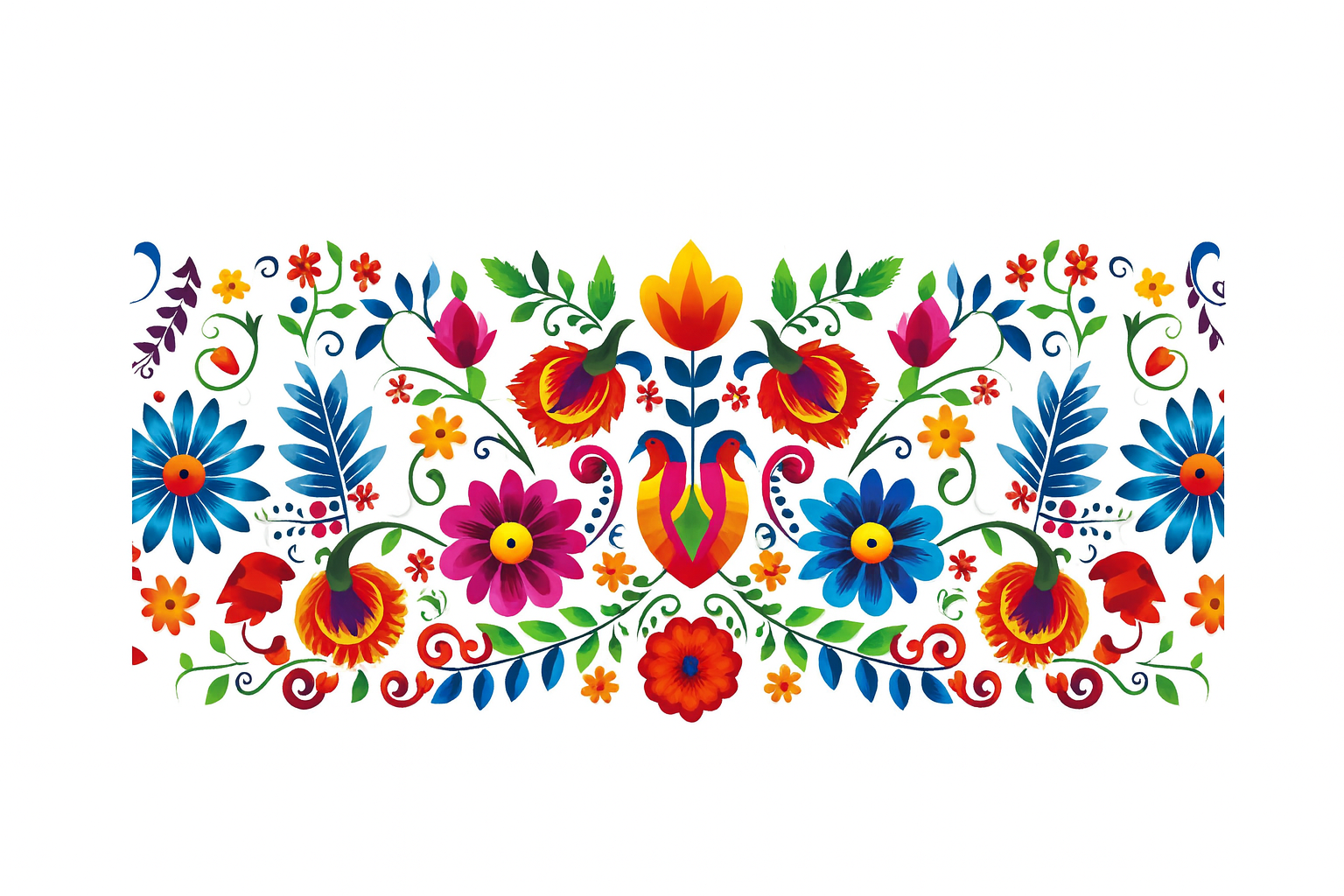 Mexican Colorful Floral Pattern #FLR027