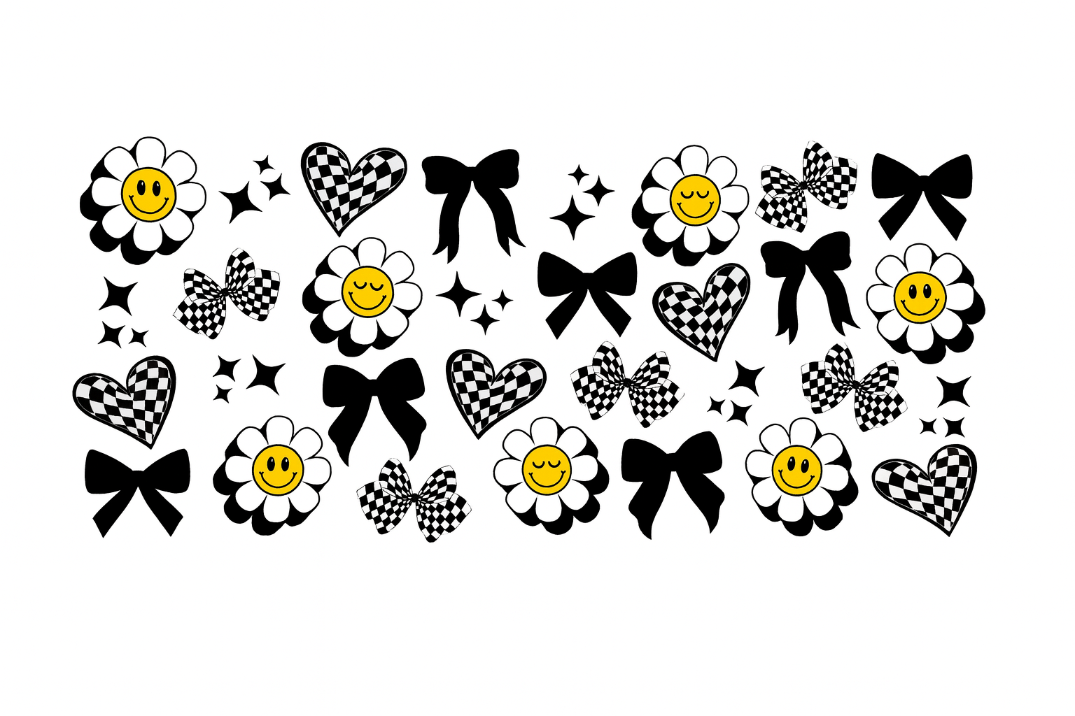 Black & White Bows and Flowers #BWS004