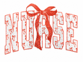Nurse Bows Pink Glitter Clear Film Screen Print Transfer CF-CR12