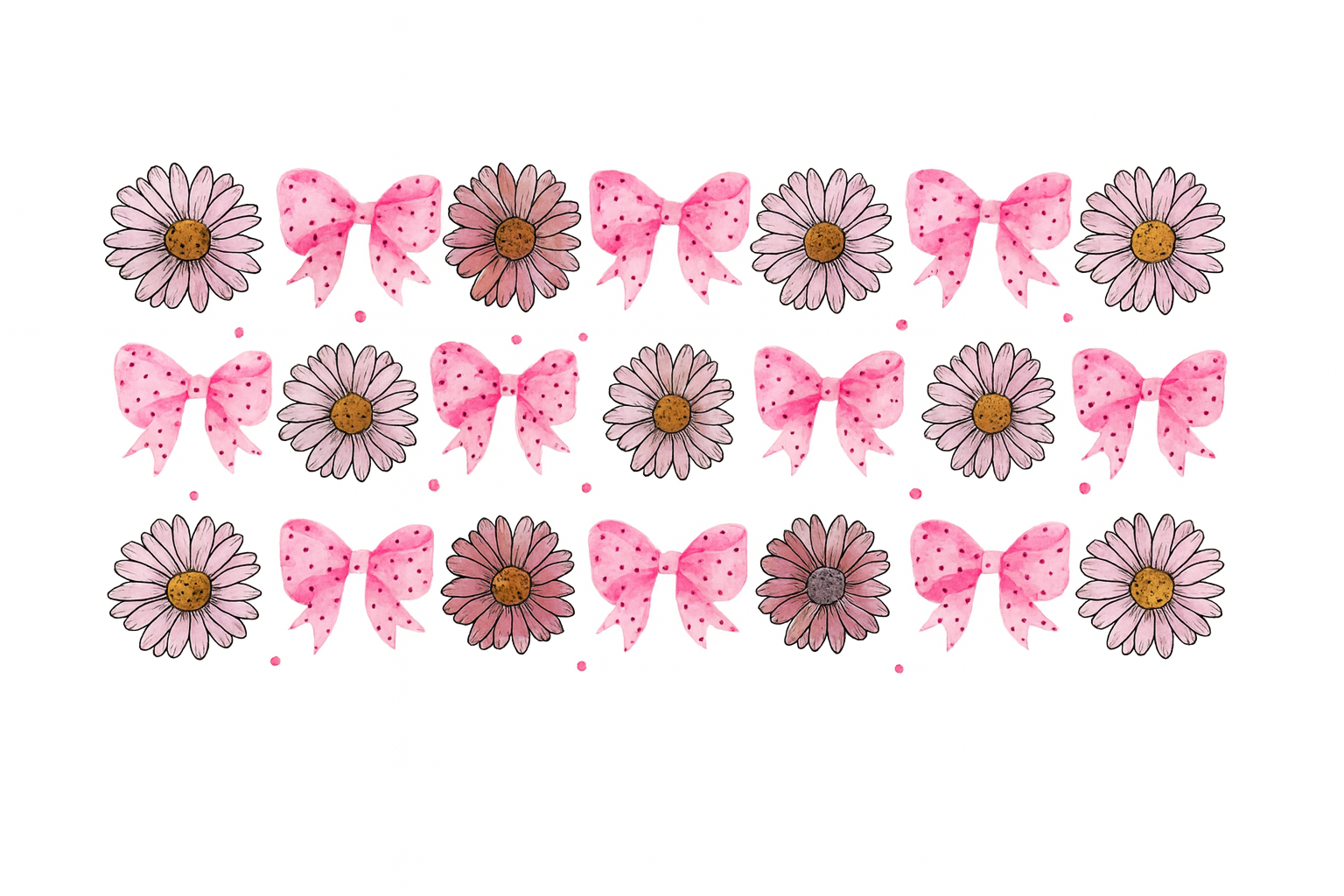 Pink Daisies and Bows #BWS006