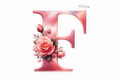“F” Pink Floral Alphabet #AI006
