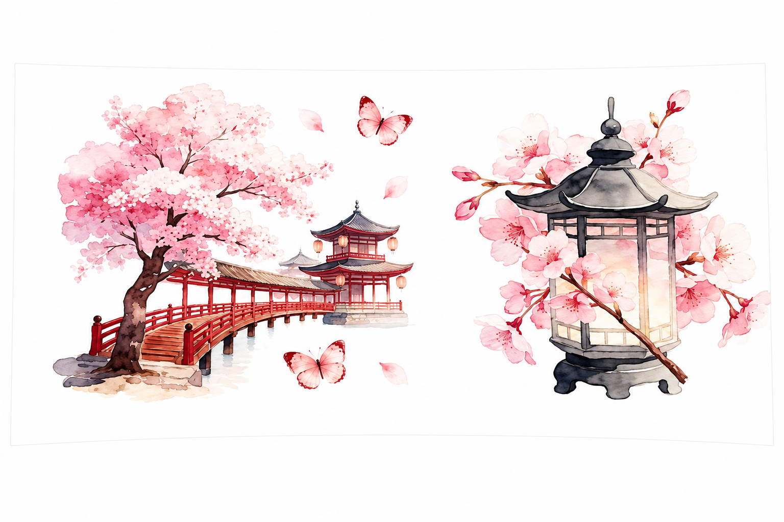 Cherry Blossom Tree & Bridge #FLR066