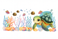 Sea Turtle and Sea Life #SEA055