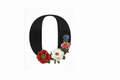 “O” Black Floral Alphabet #AI041