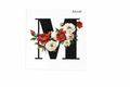 “M” Black Floral Alphabet #AI039
