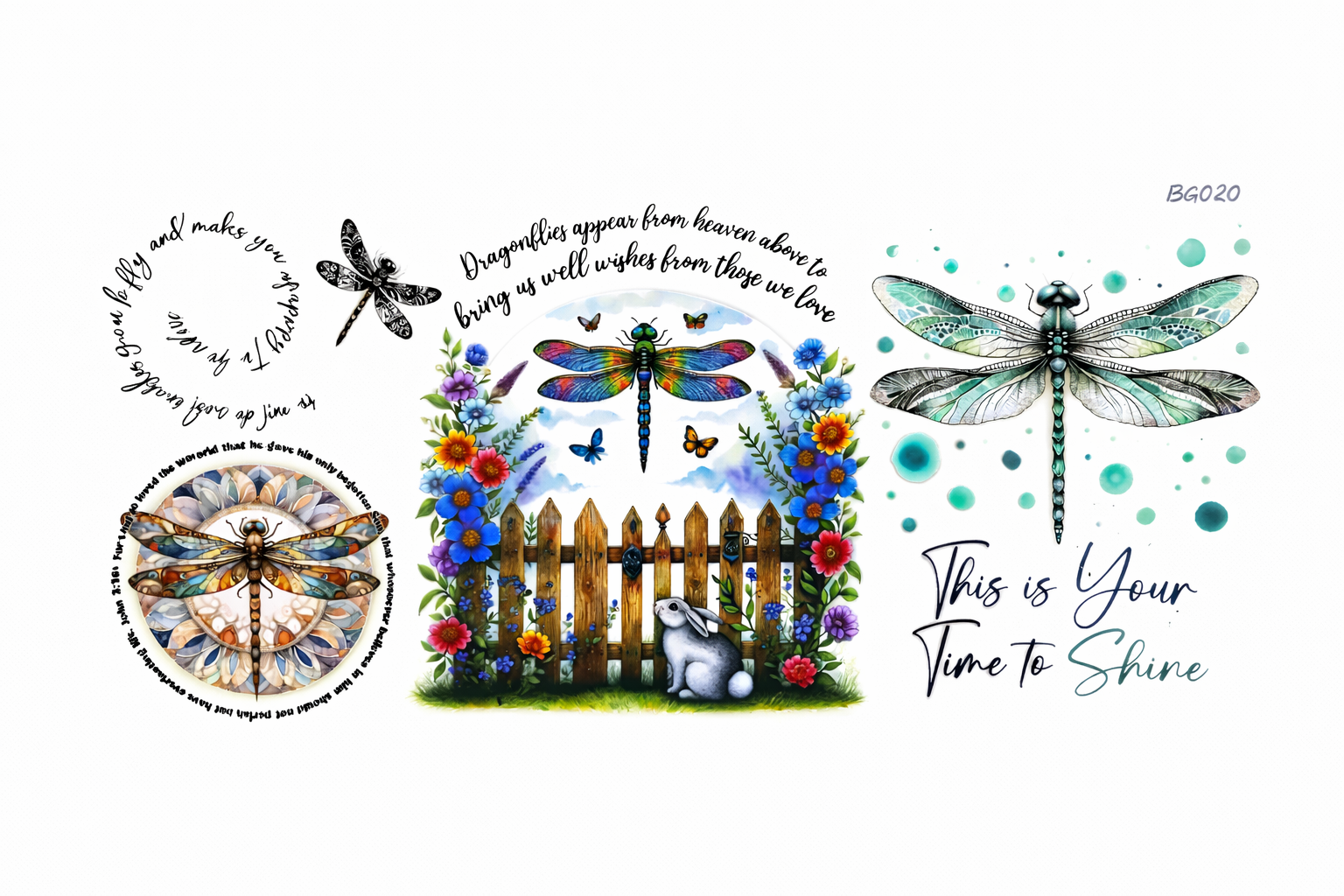 Dragonflies Appear From Heaven #BG020