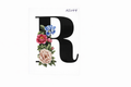 “R” Black Floral Alphabet #AI044