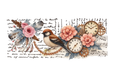 Bird, Clocks and Florals #FLR017