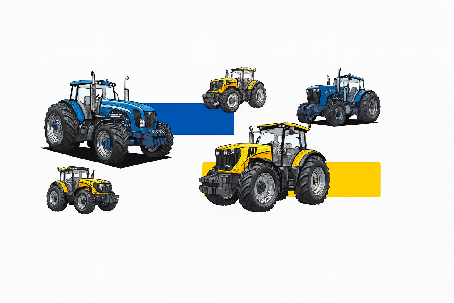 Blue and Yellow Trucks #KID047