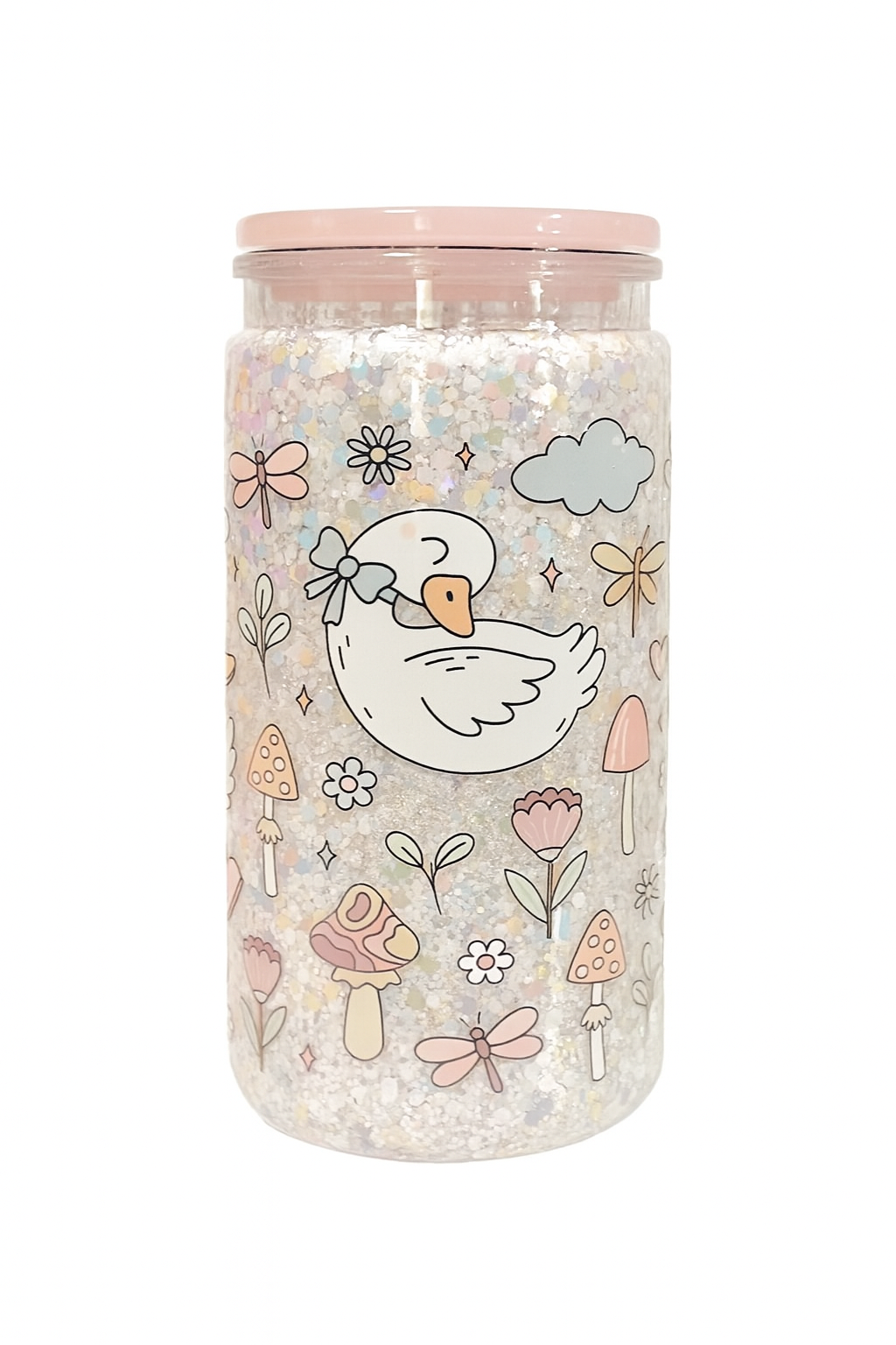 Pastel 16 oz Acrylic Tumbler Pink Top Ready To Ship