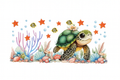 Sea Turtle and Star Fishes #SEA049