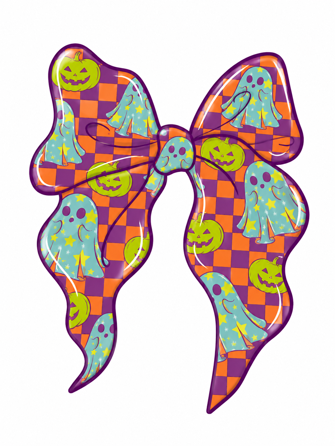 Halloween Bow Glitter Clear Film Screen Print Transfer CF-HL10