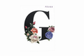 “G” Black Floral Alphabet #AI033