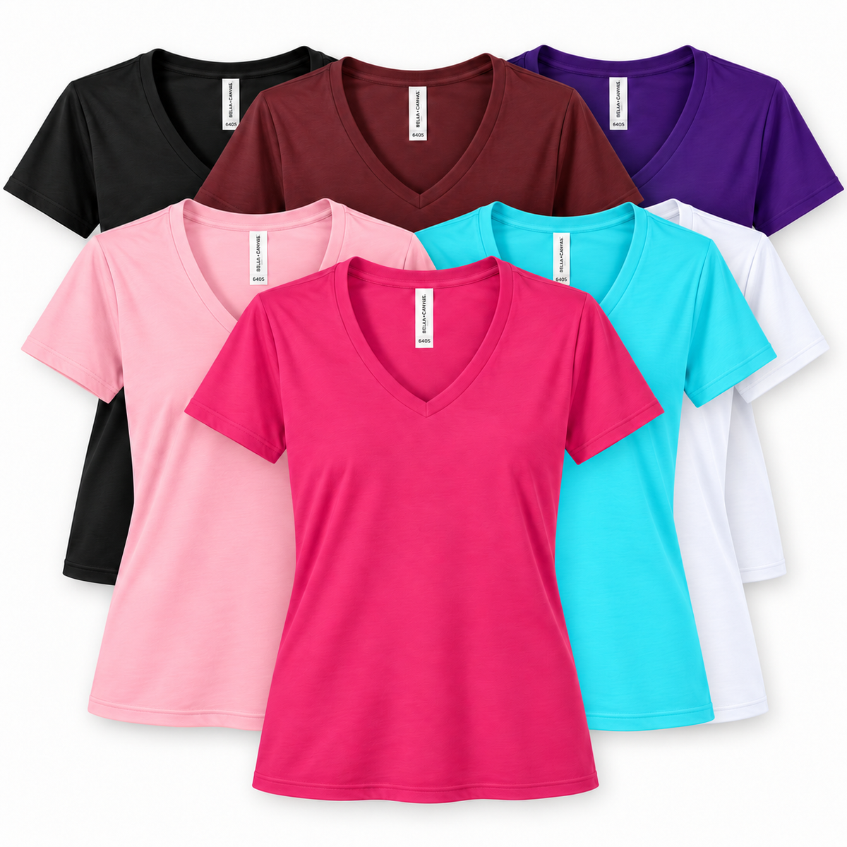 Women's Bella + Canvas Relaxed Jersey V-Neck Custom Graphic T-Shirt