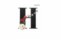 “H” Black Floral Alphabet #AI034