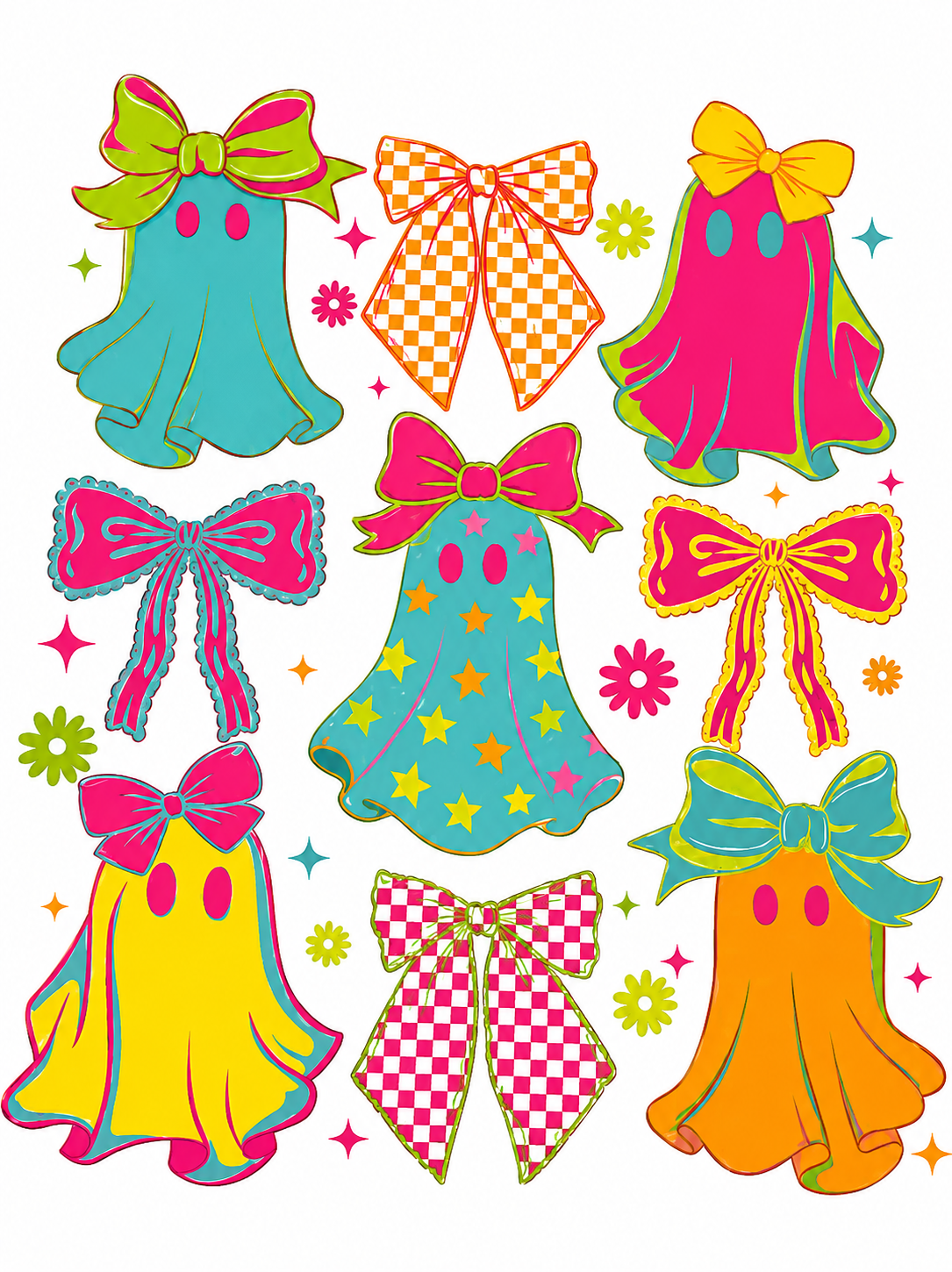 Neon Ghost Grid Glitter Clear Film Screen Print Transfer CF-HL01