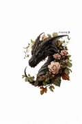 Dragon with Pale Pink Roses #FAN063