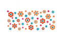Orange and Blue Flowers (Evil Eye)  #FLR038 FLR