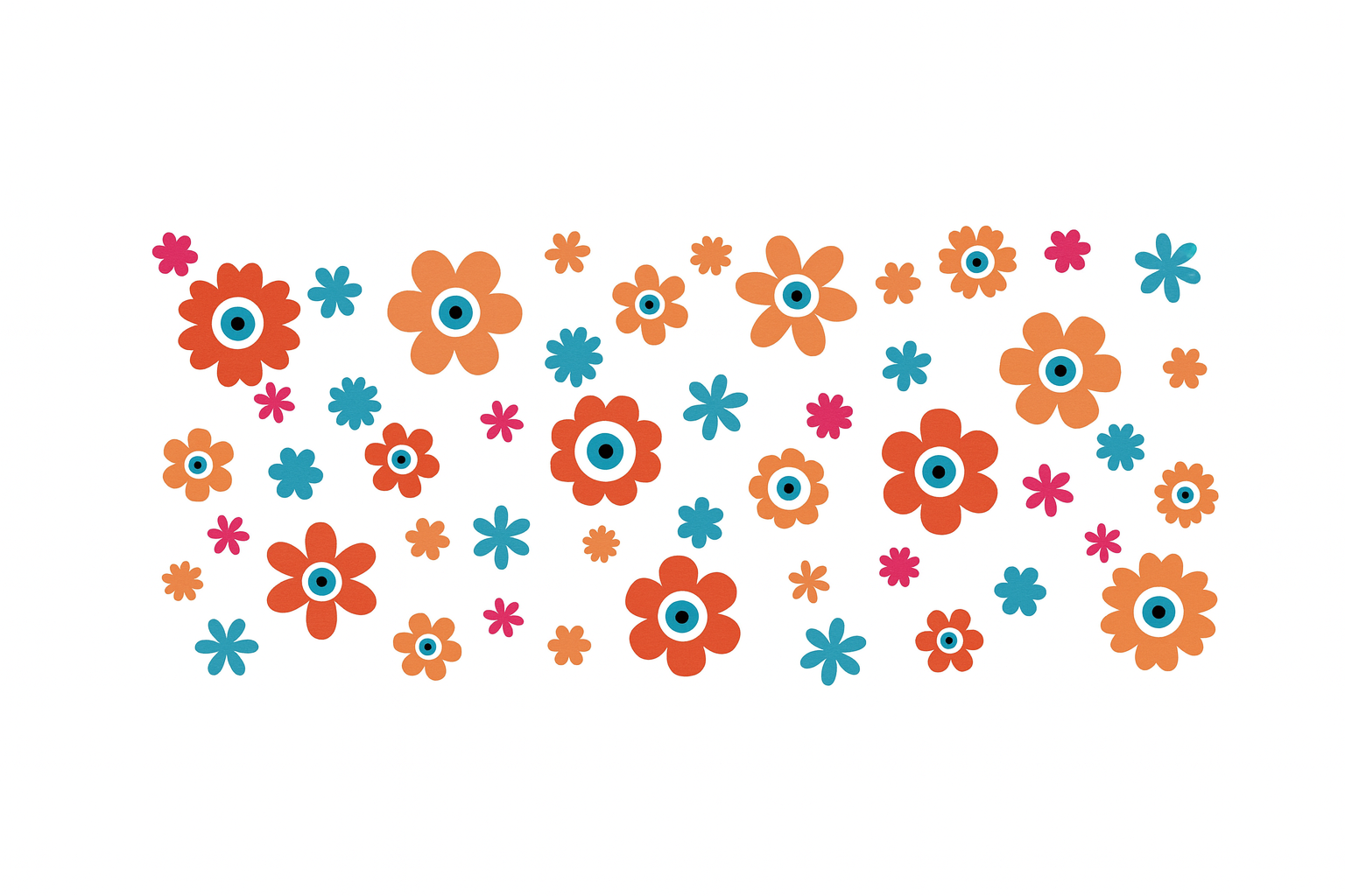 Orange and Blue Flowers #FLR038 FLR