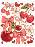 Cherry Coquette Glitter Clear Film Screen Print Transfer CF-LS02