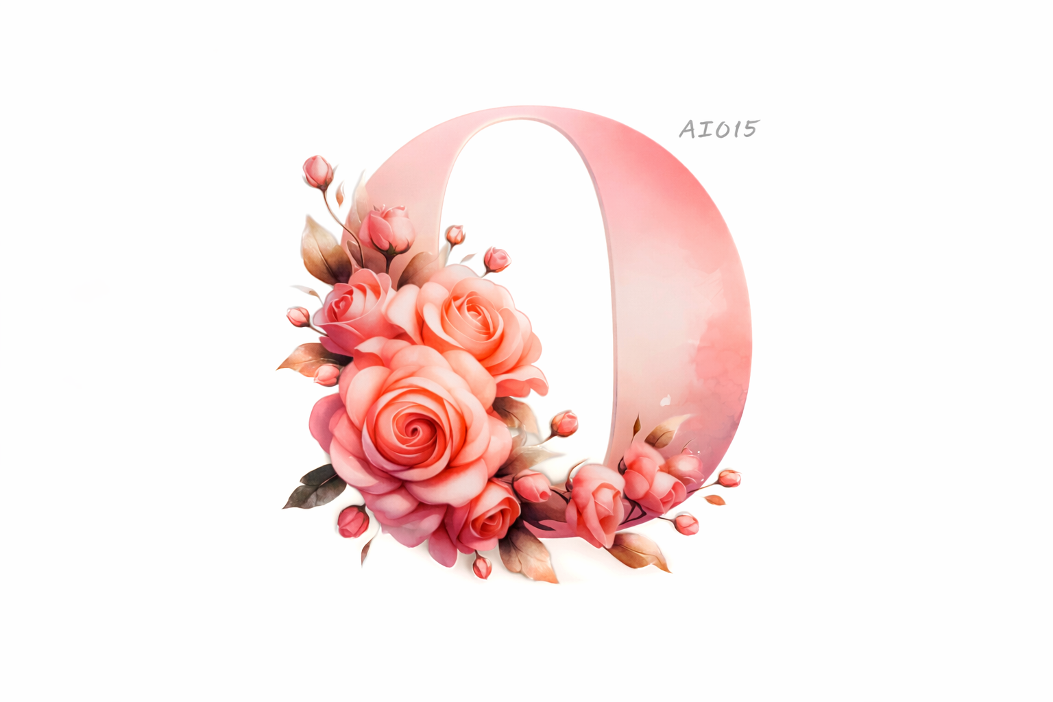 “O” Pink Floral Alphabet #AI015