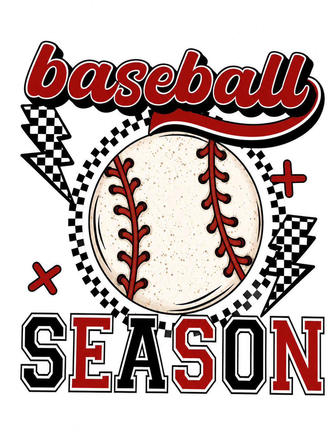 Baseball Season Glitter Clear Film Screen Print Transfer CF-SPT06