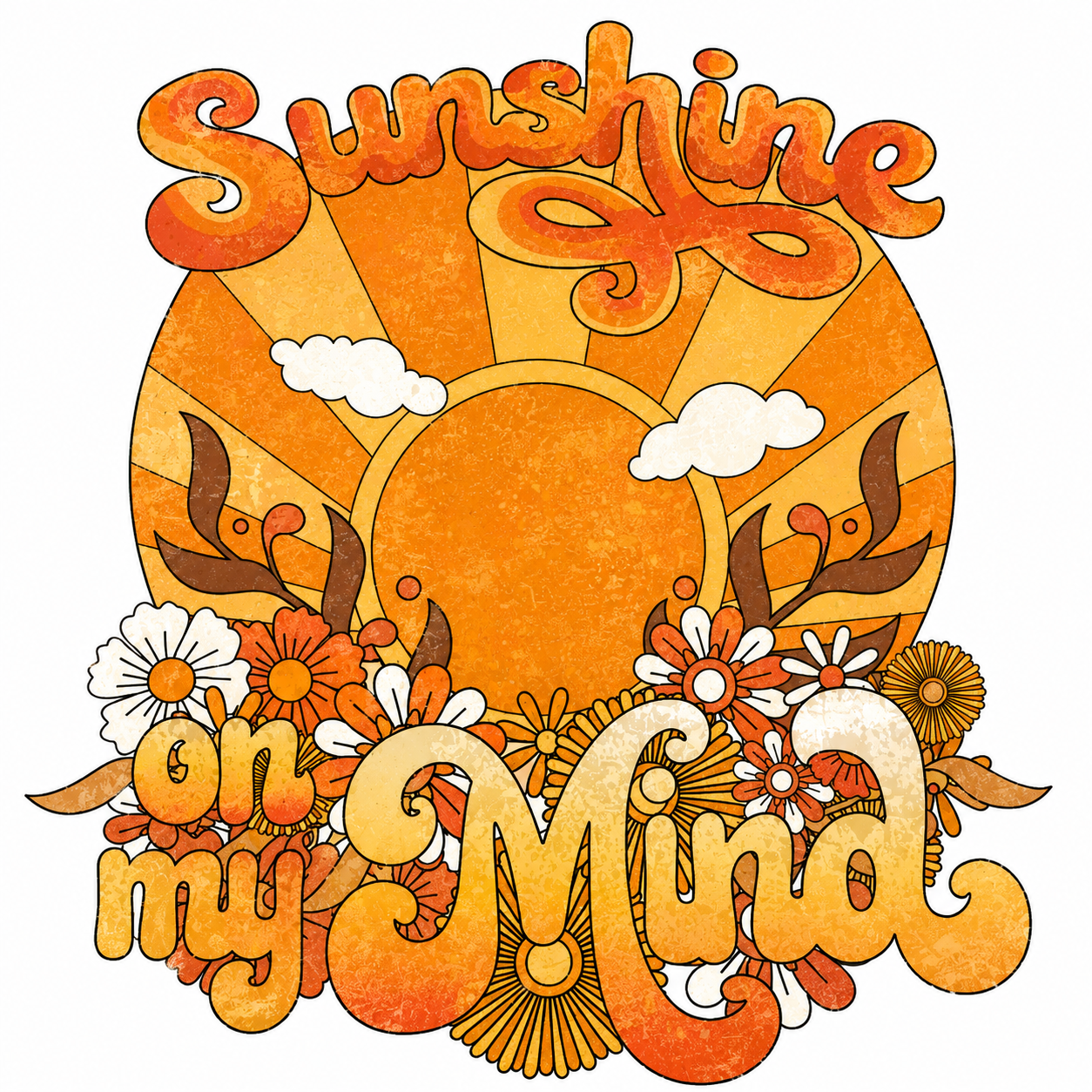 Sunshine On My Mind Glitter Clear Film Screen Print Transfer CF-SM07