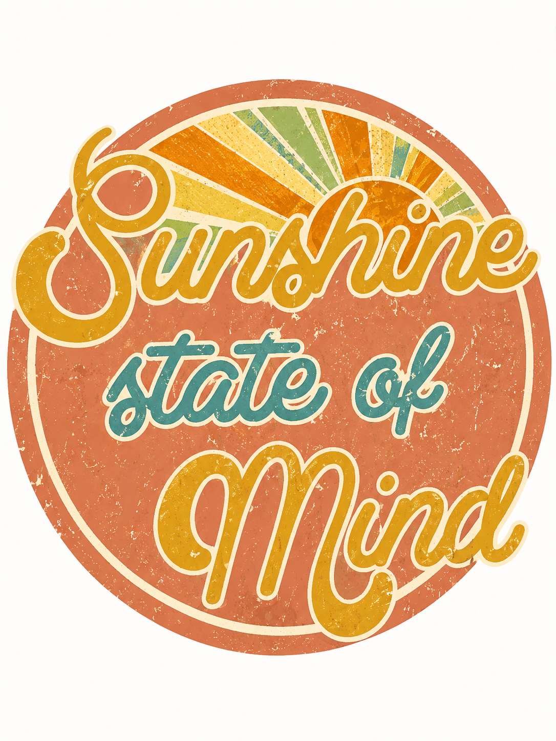 Sunshine Stare Of Mind Glitter Clear Film Screen Print Transfer CF-PA04