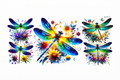 Colorful Dragonflies #BG011