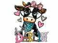 Cow Howdy Darlin’ Glitter Clear Film Screen Print Transfer CF-RM01