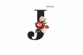 “J” Black Floral Alphabet #AI036