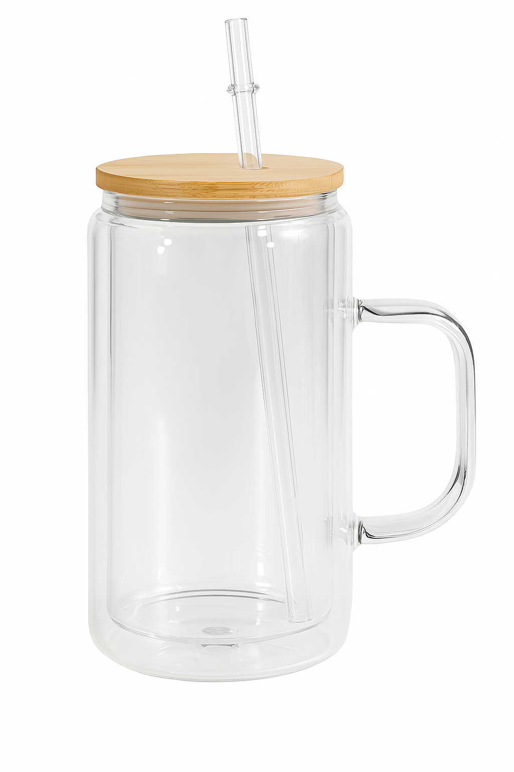 16 oz Glass Customizable Snow Globe Cup with Wooden Top