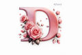 “D” Pink Floral Alphabet #AI004