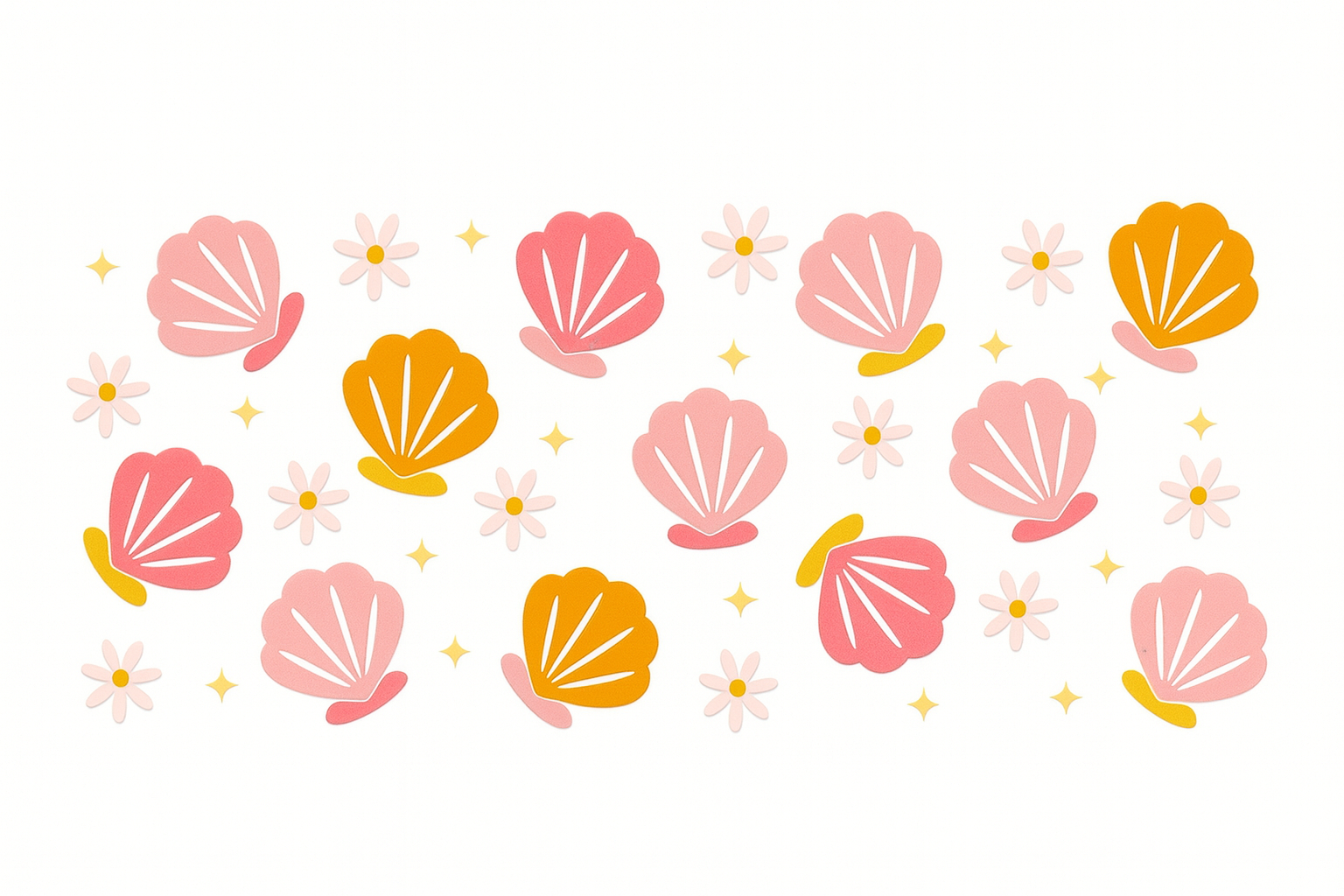 Pink and Orange Seashells #SEA067