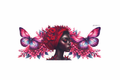 Black Girl & Fuchsia Butterflies #BGM001