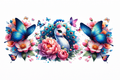 Peacock & Butterflies #EXT005