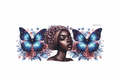 Black Girl & Blue Butterflies #BGM002