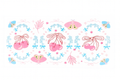 Pink Cherries, Blue Motifs #FRU003