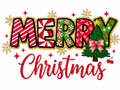 Merry Christmas Fun Glitter Clear Film Screen Transfer CF-CM10