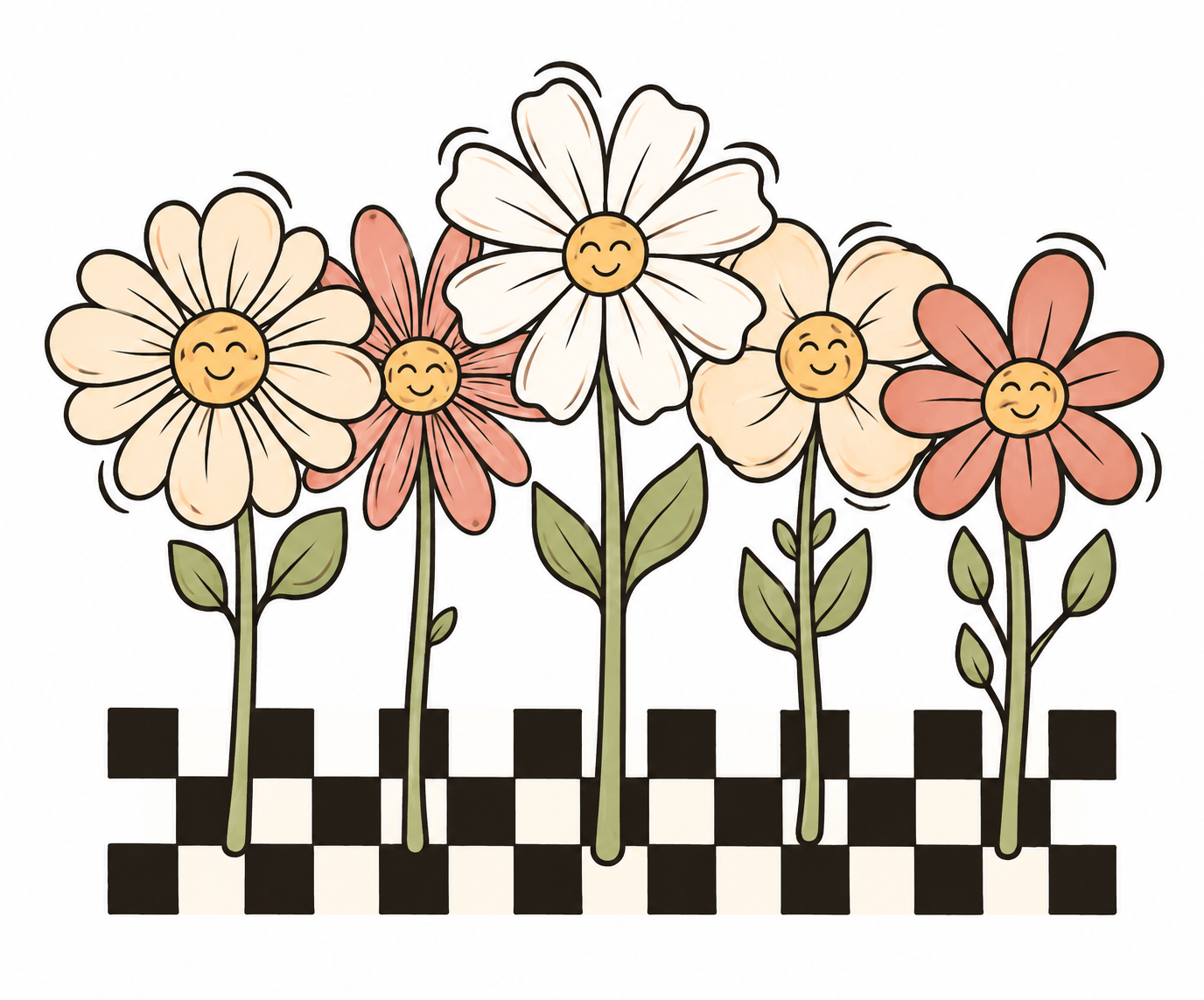 Cute Flowers Glitter Clear Film Screen Print Transfer CF-WER01