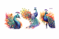 3 Pretty Peacocks #EXT003