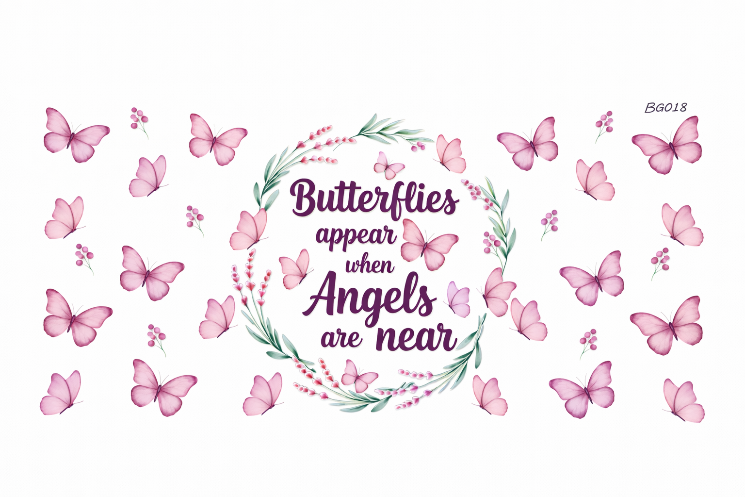 Pink Butterflies Appear When Angles Are Near #BG018