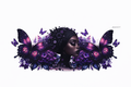 Black Girl, Purple Flowers & Butterflies #BGM011