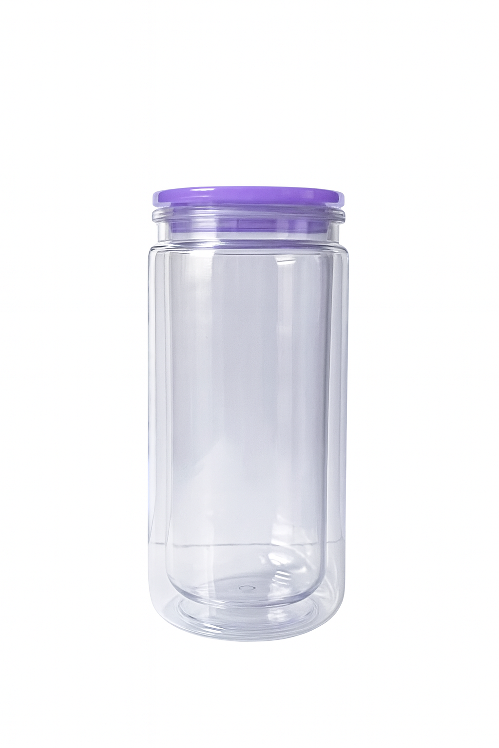 16oz Acrylic Customizable Snow Globe Cup with Purple Top