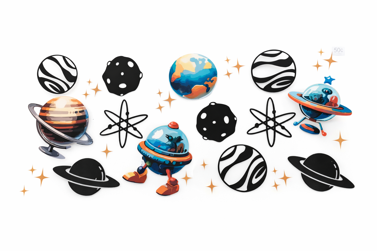Planets In Color & B/W #GX003